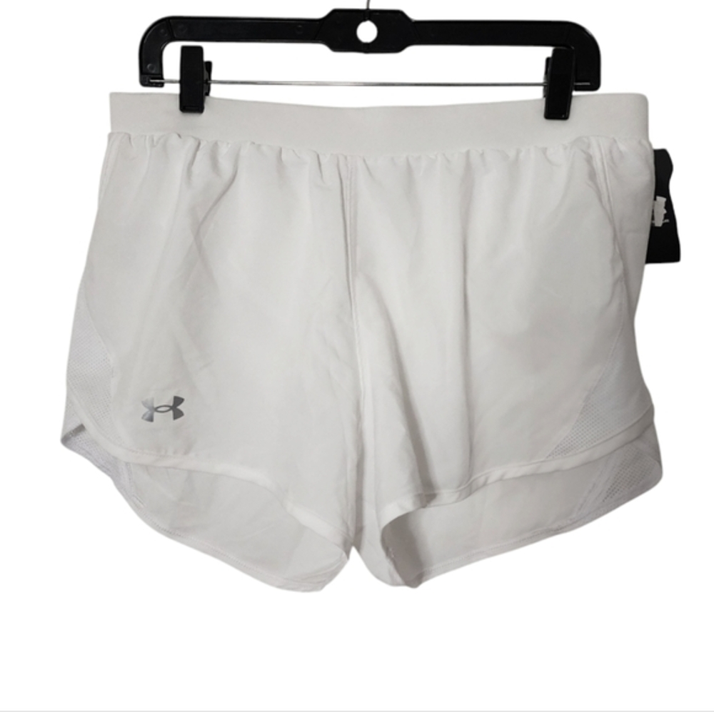 Under Armour Fly By‎ 2.0 White Shorts Size Large